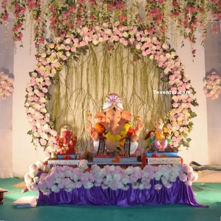 Ganpati Floral Setup